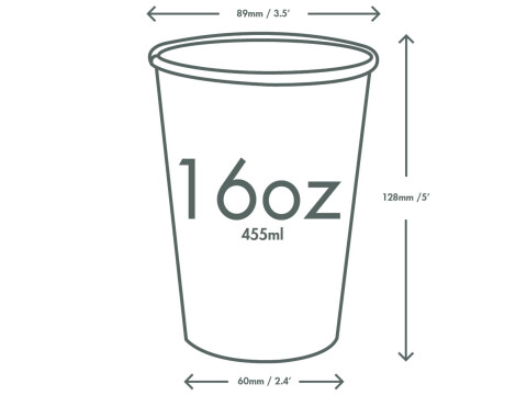 Bio Kaffeebecher 400 ml/16oz, Ø 90 mm