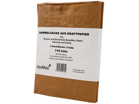 Abfallsack aus Kraftpapier Biomat® 110 l Pack (3 Stück)