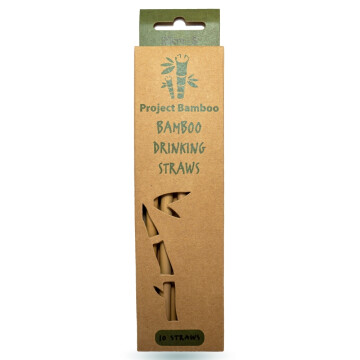 Trinkhalme aus Bambus 6-8 x 200 mm Karton (500 Stück)