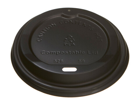 Bio Deckel (CPLA) schwarz für Kaffeebecher Ø 9 cm Muster (1 Stück)