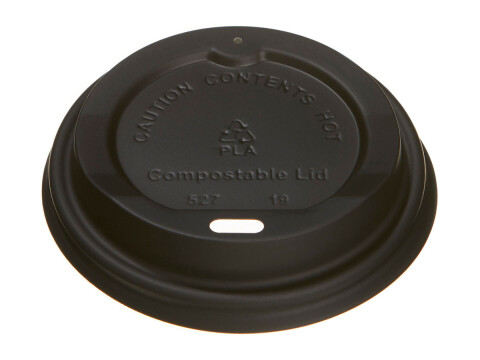 Bio Deckel (CPLA) schwarz für Kaffeebecher Ø 8 cm Karton (1.000 Stück)