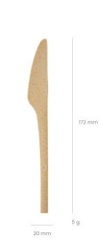 Mehrweg-Messer aus natürlichen Ressourcen, 17,2 cm lang