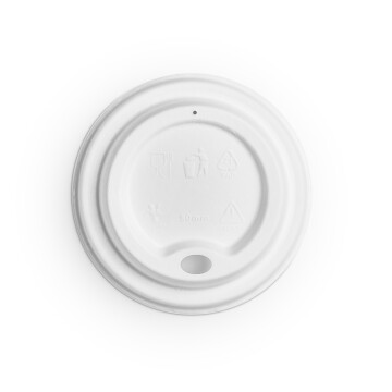 Bio Deckel Zuckerrohr weiß für Kaffeebecher Ø 8 cm Muster (1 Stück)