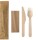 Besteckset aus Birkenholz (Messer, Gabel, Serviette)  Karton (500 Stück)