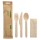 Besteckset aus Birkenholz (Messer, Gabel, Löffel, Serviette)  Karton (500 Stück)