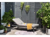 Gartensofa 2-Sitzer Liege Loungebank "Topas" schwarz