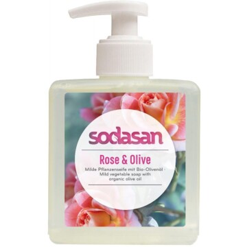 SODASAN Bio-Pflanzenseife LIQUID Rose & Olive 300 ml im Spender