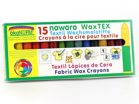 ökoNORM WAX Tex Textil Wachsmalstifte - 15 Stück