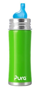 Trinklernflasche von Purakiki aus Edelstahl grün 325 ml