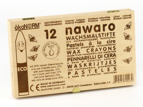 ökoNORM Wachsmalstifte nawaro - 12 Stück in Holzbox